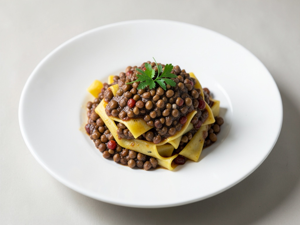 Linsen-Bolognese auf Tagliatelle