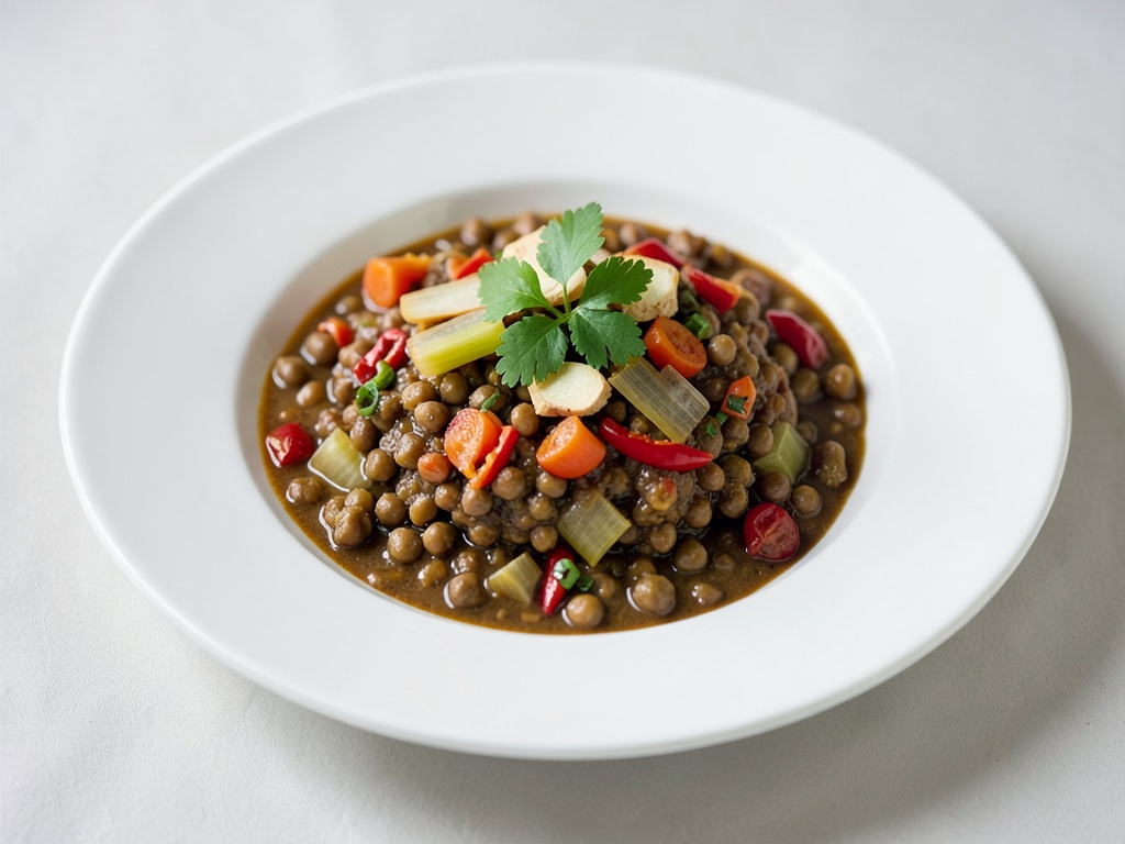Zuppa di lenticchie piccante con finocchio, zenzero e peperoncino