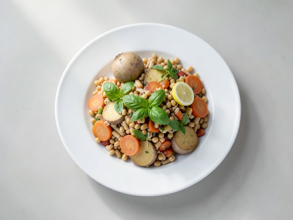 Insalata di lenticchie con carote grattugiate