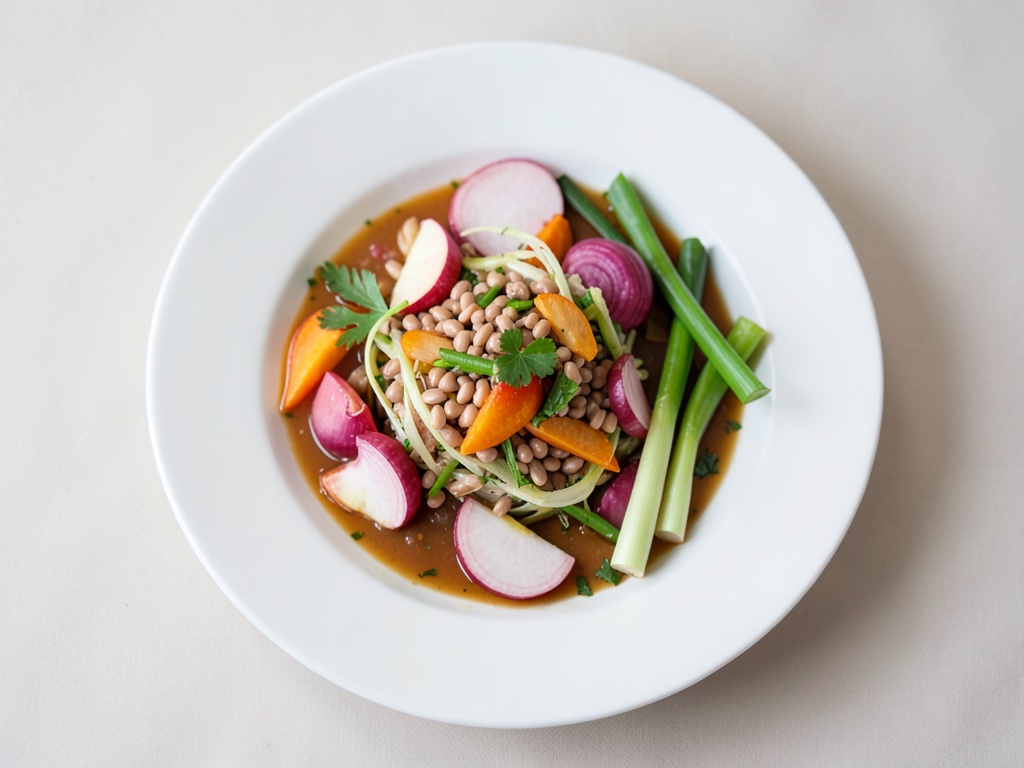 Insalata fresca di lenticchie con nettarine