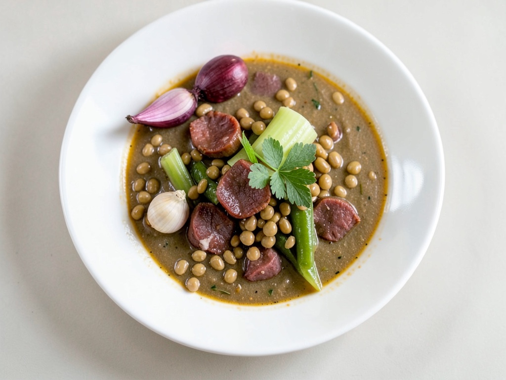 Zuppa di lenticchie saporita con chorizo