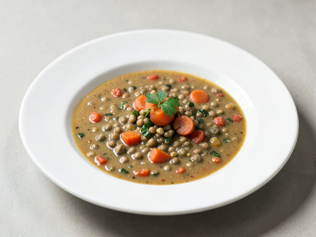 Zuppa calda di lenticchie e carote
