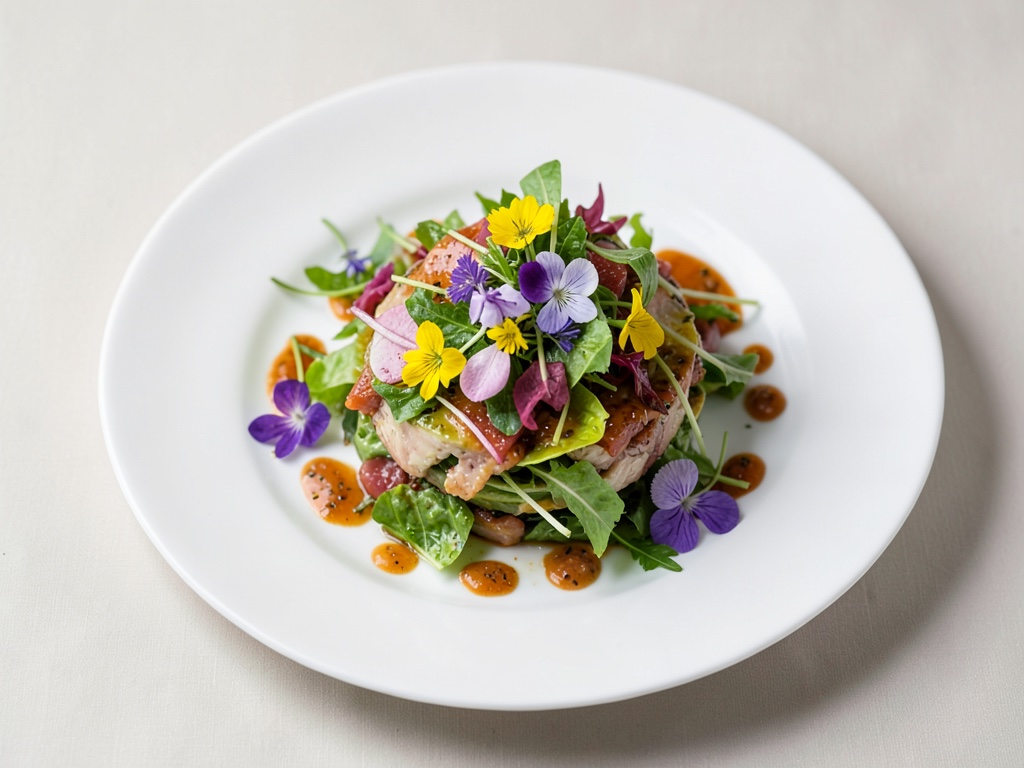 Insalata fresca di Lollo Biondo con fiori commestibili