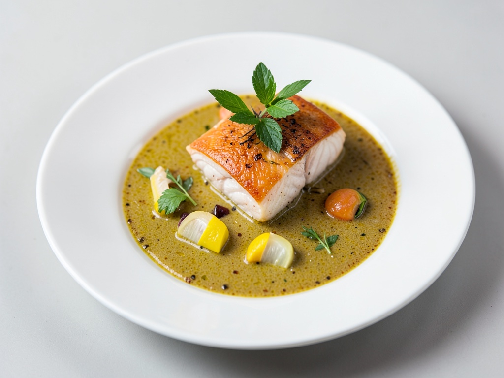 Barbeau au curry de coco
