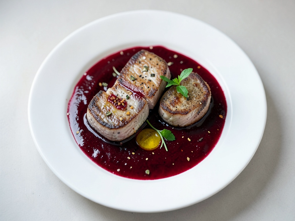 Filetti di pesce spada con salsa al vino rosso e limone
