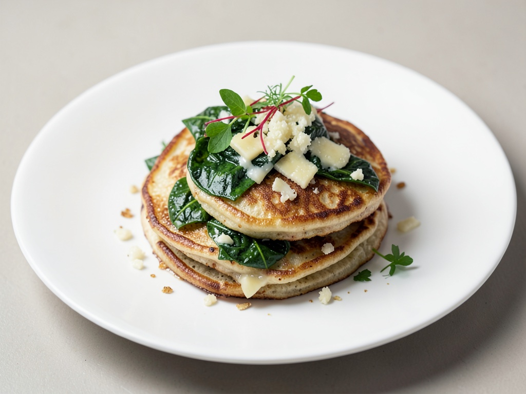 Pancakes low-carb aux épinards et au fromage