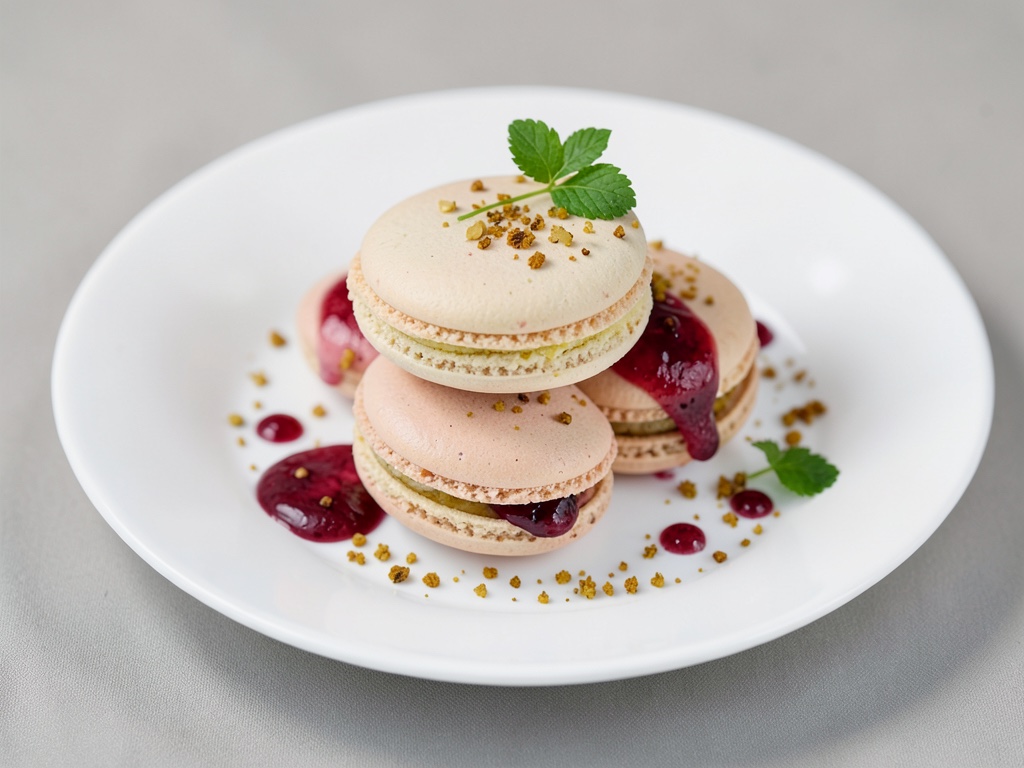Macaron alle fragole di bosco con ripieno di gelatina