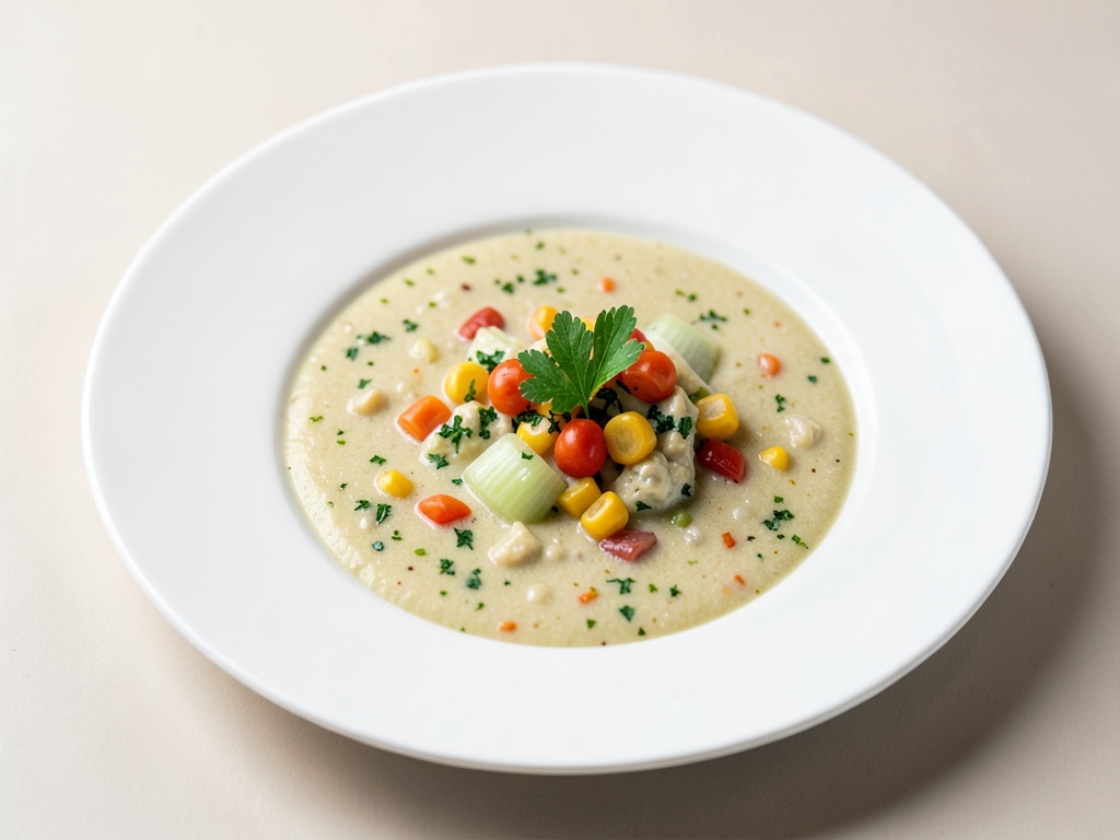 Sopa cremosa de colinabo y maíz