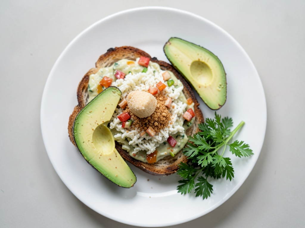 Tost crujiente con ensalada fresca de maíz dulce
