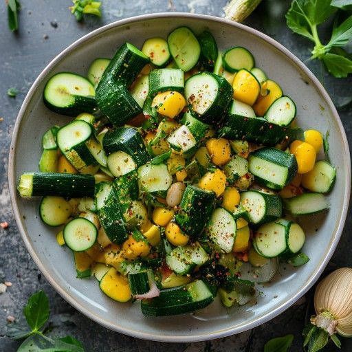 Insalata fresca di mais e zucchine