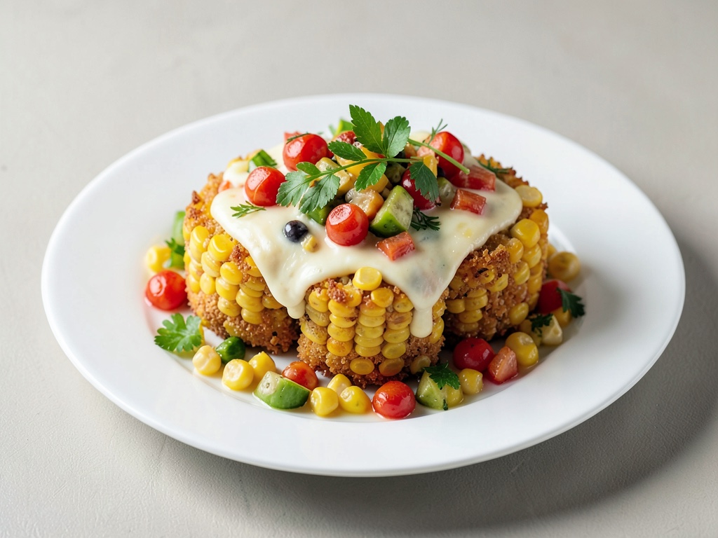 Torri croccanti di mais con formaggio e verdure