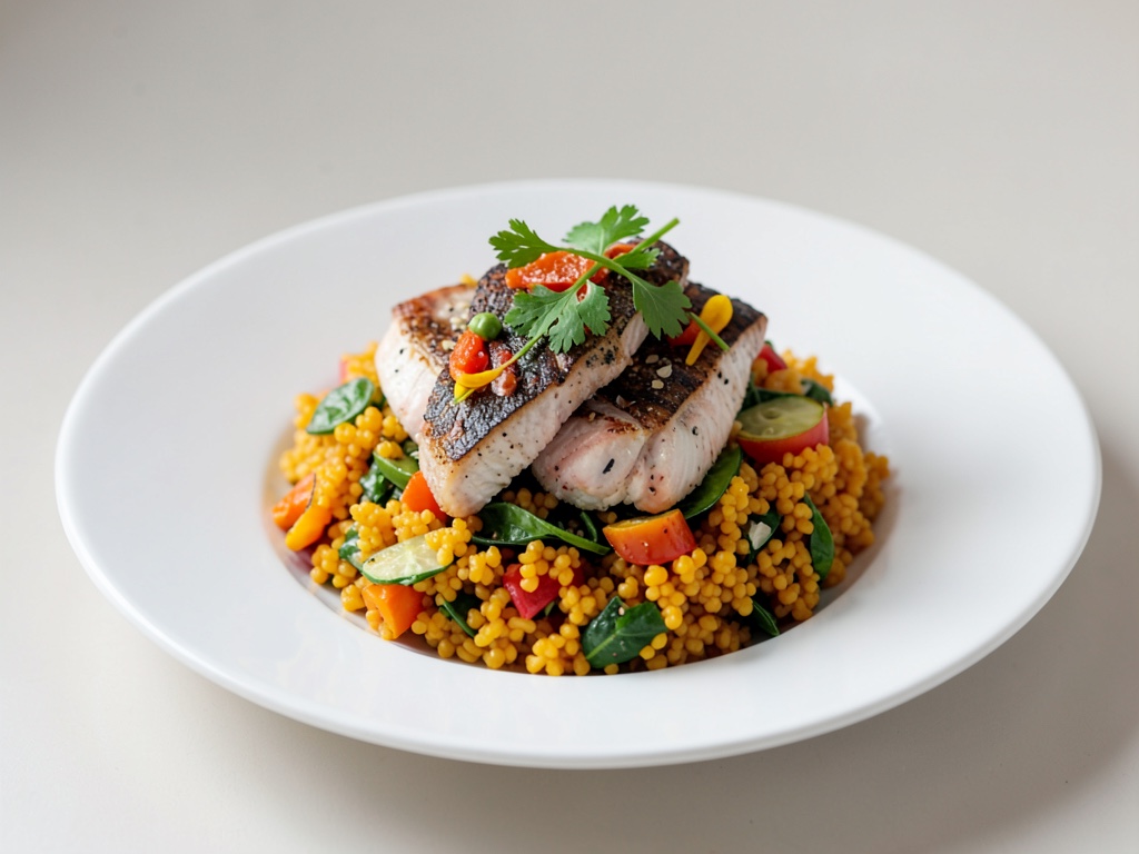 Couscous di ceci, arance e sgombro affumicato