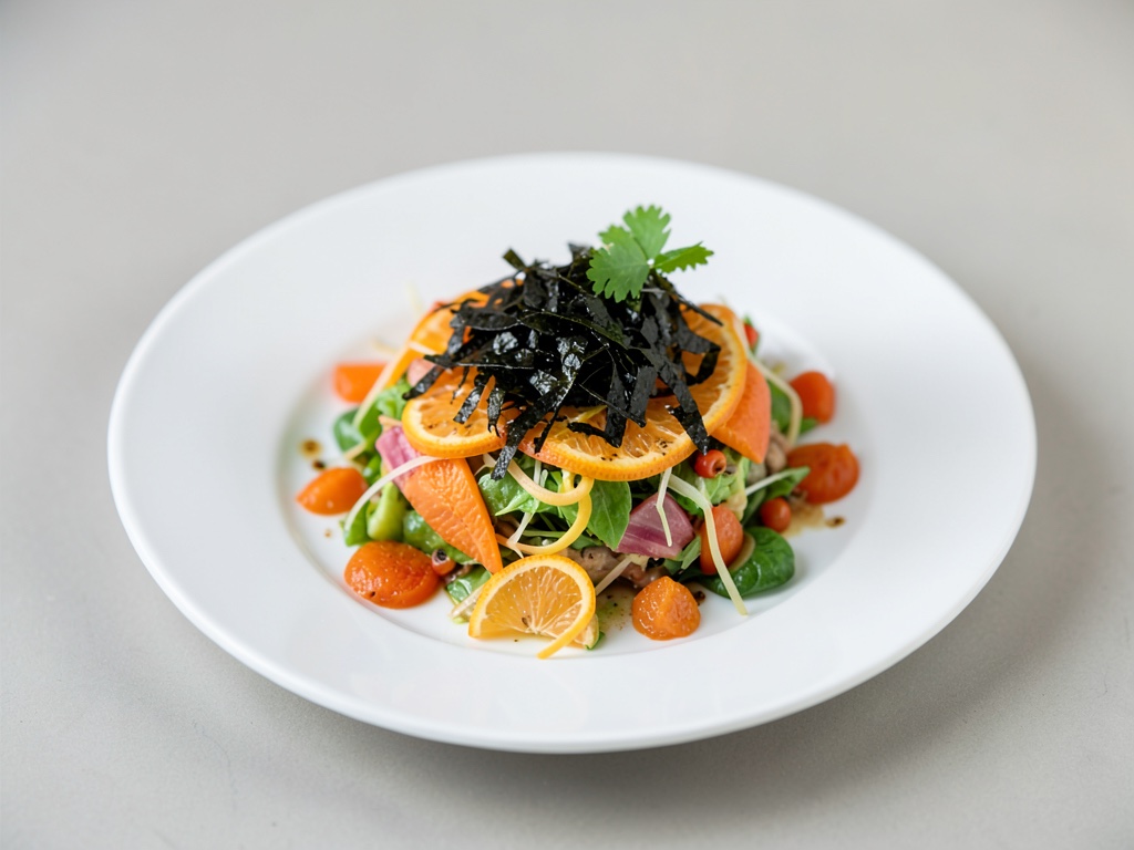 Insalata di mandarini fruttata con alghe marinate