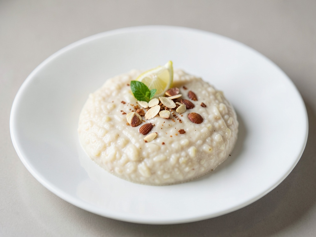 Cremiger Reis mit Mandelmilch und Zitrone
