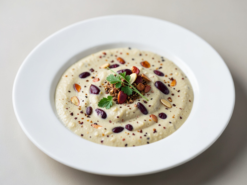 Sopa cremosa de almendras y uvas