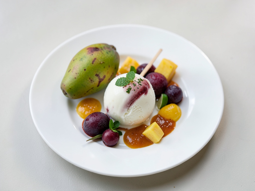 Fruchtige Mango-Beeren-Kokos-Eis am Stiel