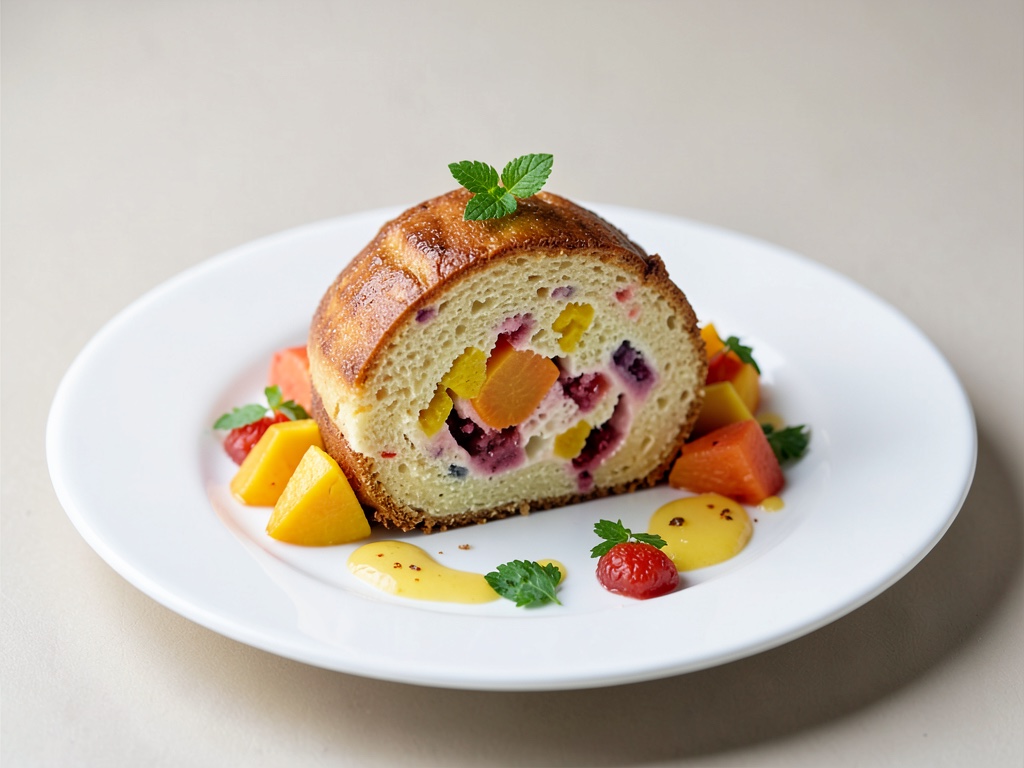Fruchtige Biskuitrolle mit Mango und Papaya