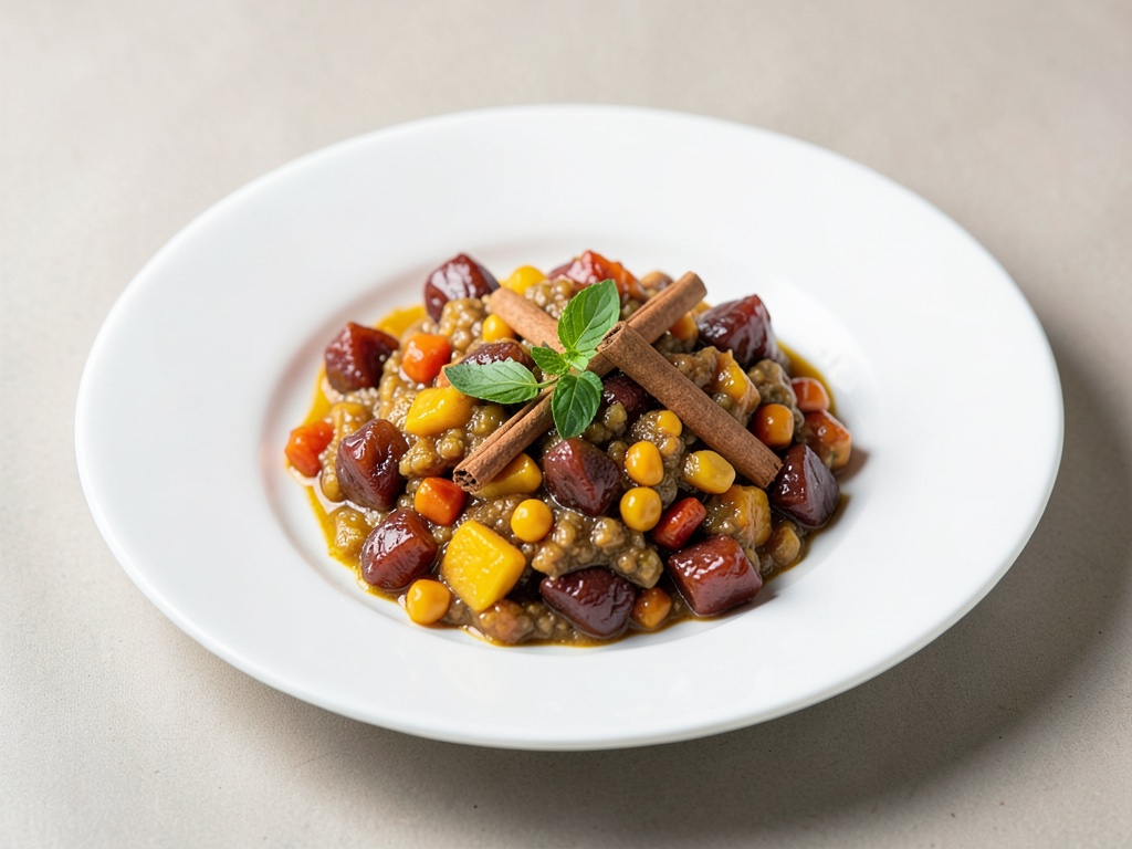Chutney dolce-acido di mango e datteri con cannella