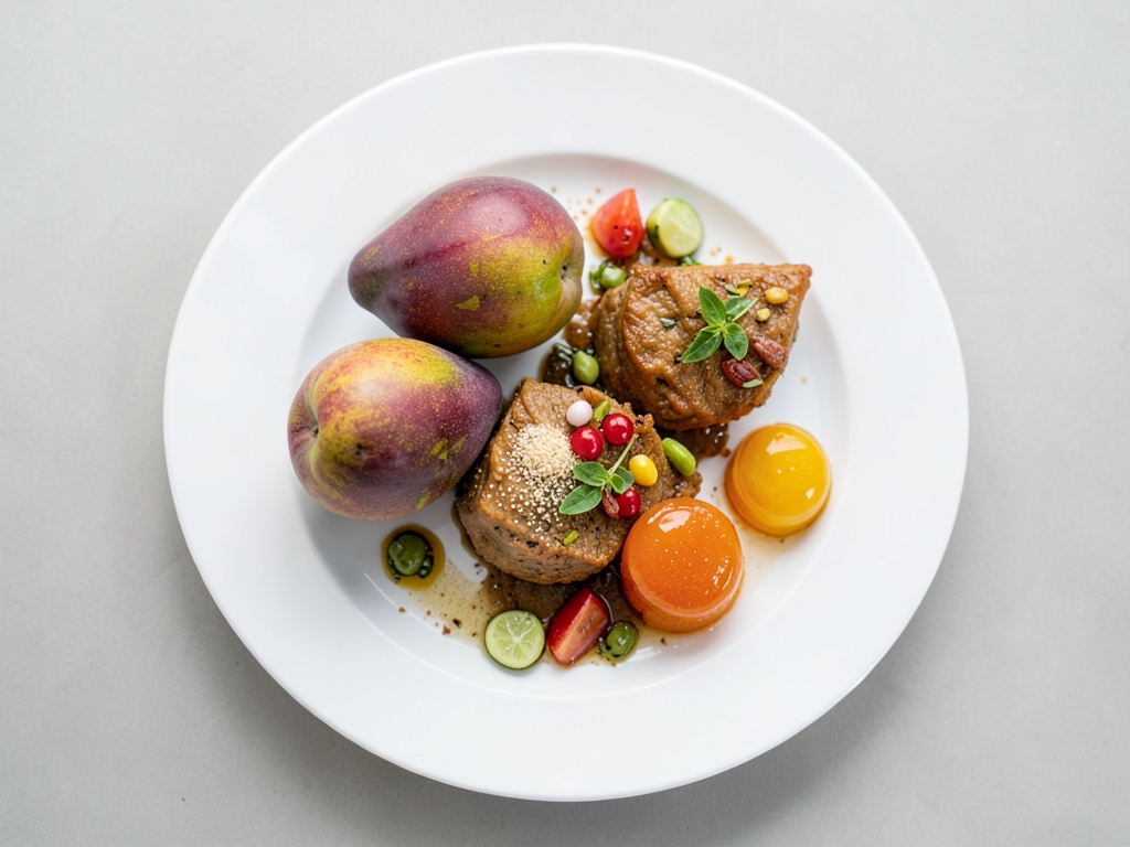 Mangoeis mit Quarkpfannkuchen