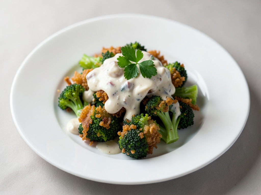 Insalata croccante di bietola e broccoli con condimento cremoso al latticello