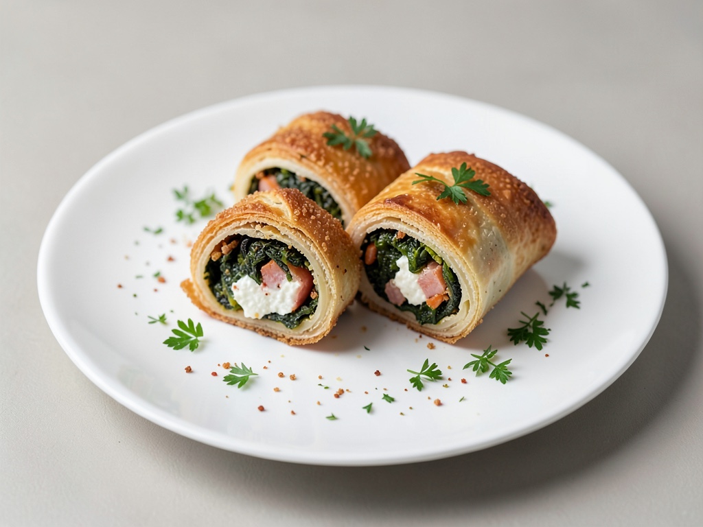 Rouleaux croustillants de blette et feta en pâte feuilletée