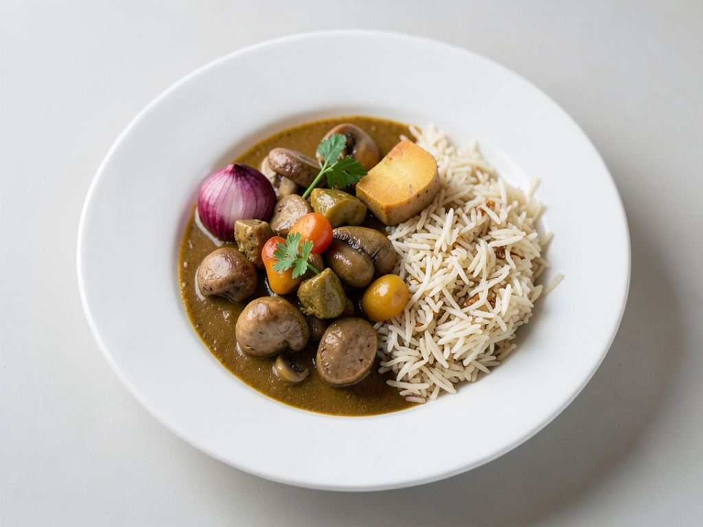 Crema al tofu con patate dolci, bietola e riso