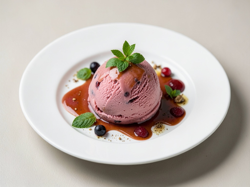 Gelato al limone, basilico e ciliegia