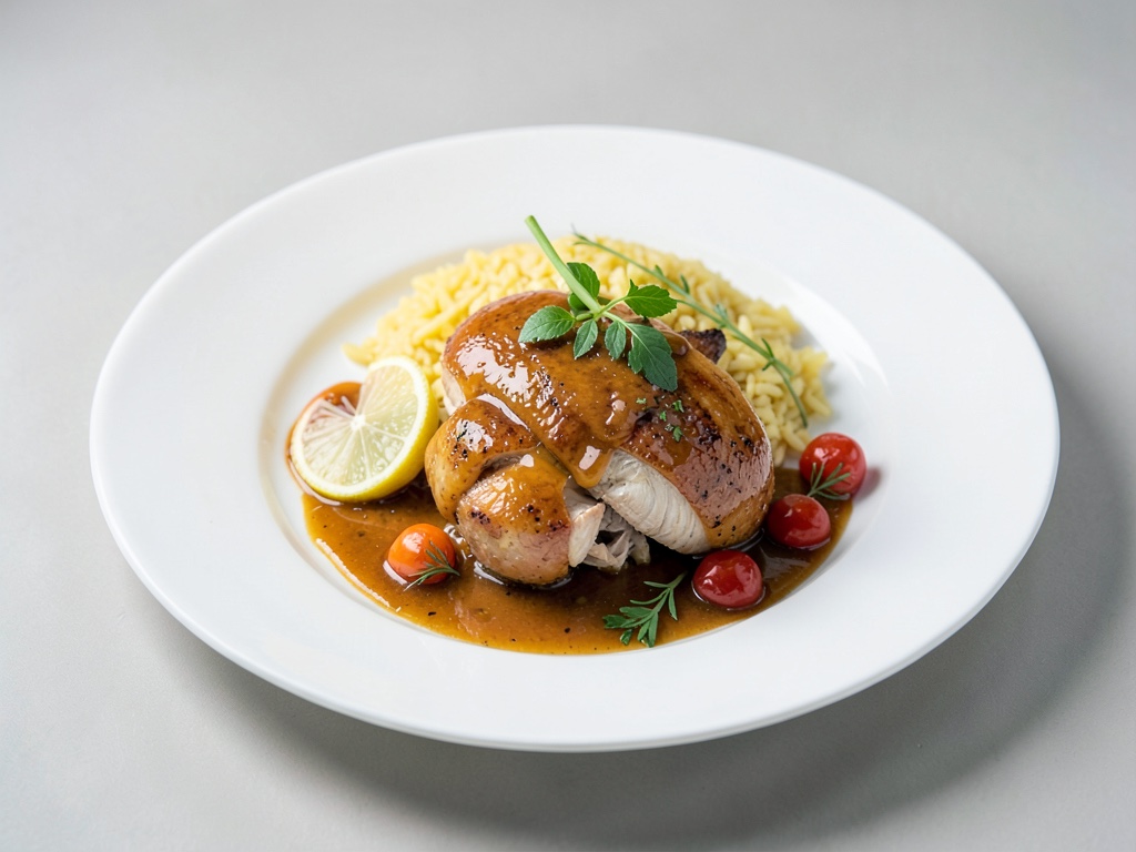 Pollo alla soia e miele con riso al limone