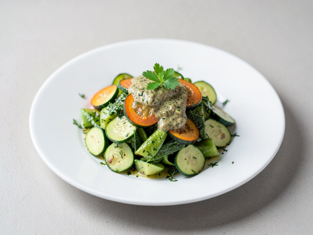 Insalata fresca di zucchine con marinata alle erbe