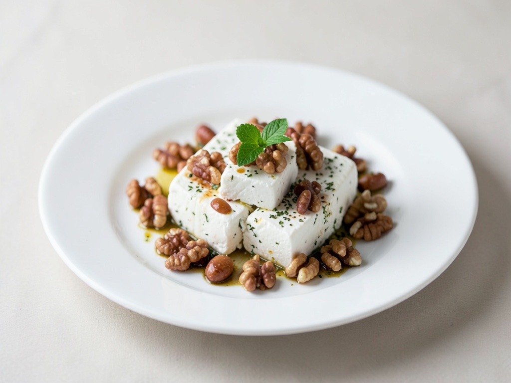 Feta con nueces en la marinada