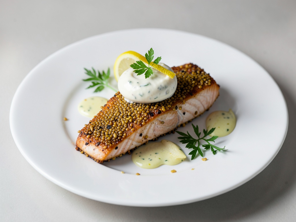 Salmone croccante al sesamo con salsa al limone