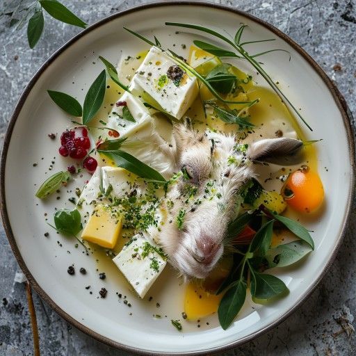 Formaggio di capra in olio alle erbe e olive