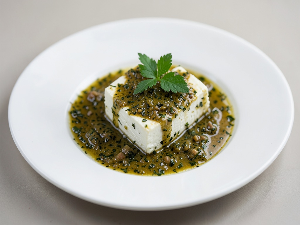 Formaggio di capra in marinatura di erbe e olio