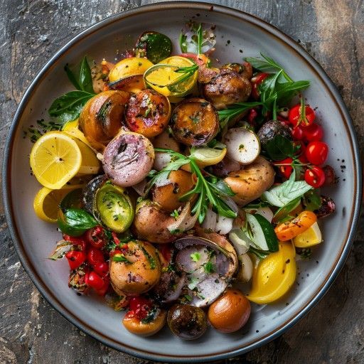 Verdure marinate con salsiccia