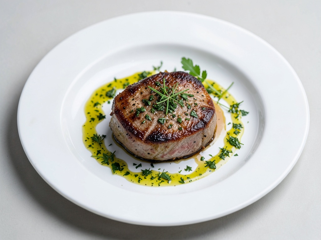 Filet d'agneau aromatisé à l'huile aux herbes