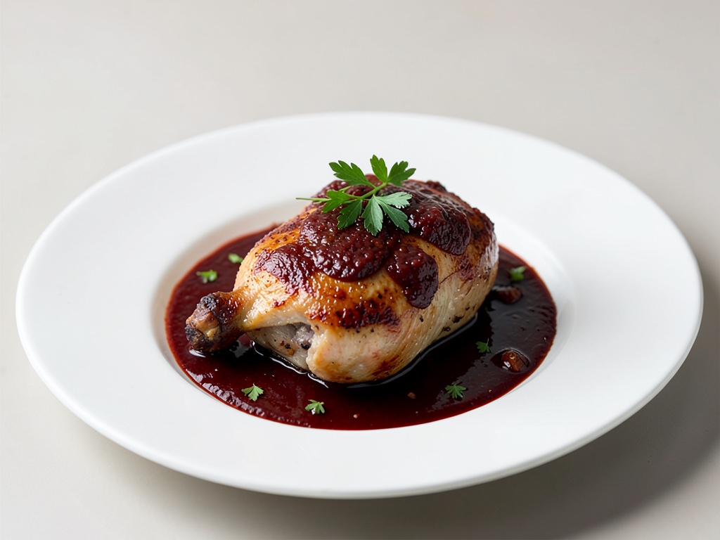 Pollo tenero in stufato al vino rosso