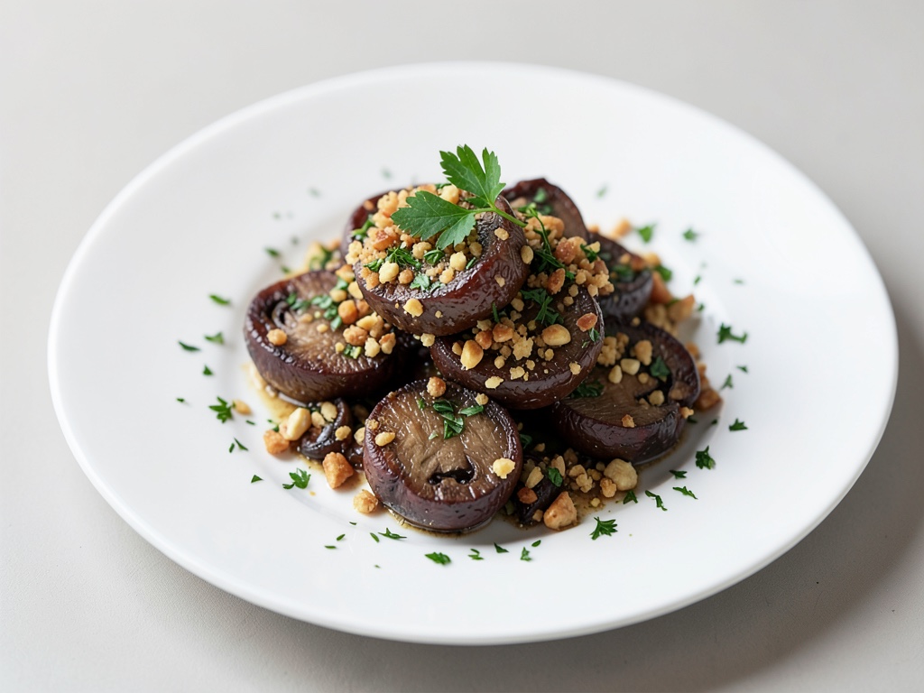 Funghi porcini con crosta di erbe e noci