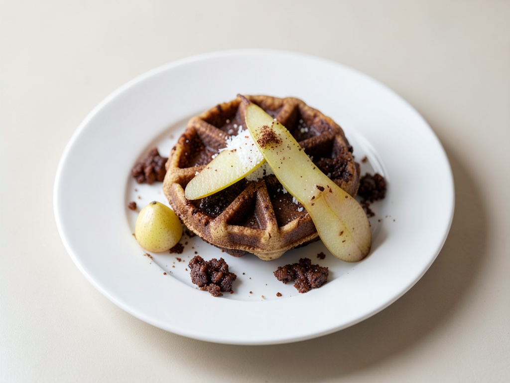 Kastanien-Waffeln mit Birnen