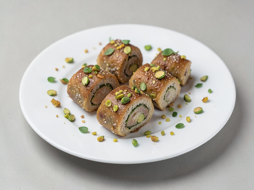 Rotoli di Nougat e Marzapane con Pistacchi