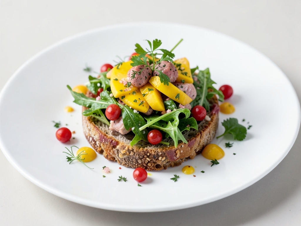 Insalata di Ciabatta Croccante con Matjes e Mango