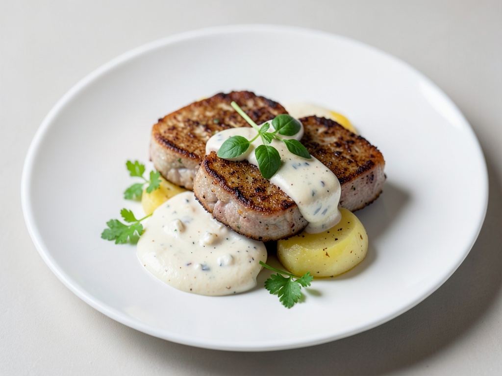 Filetti di aringa con patate e salsa cremosa