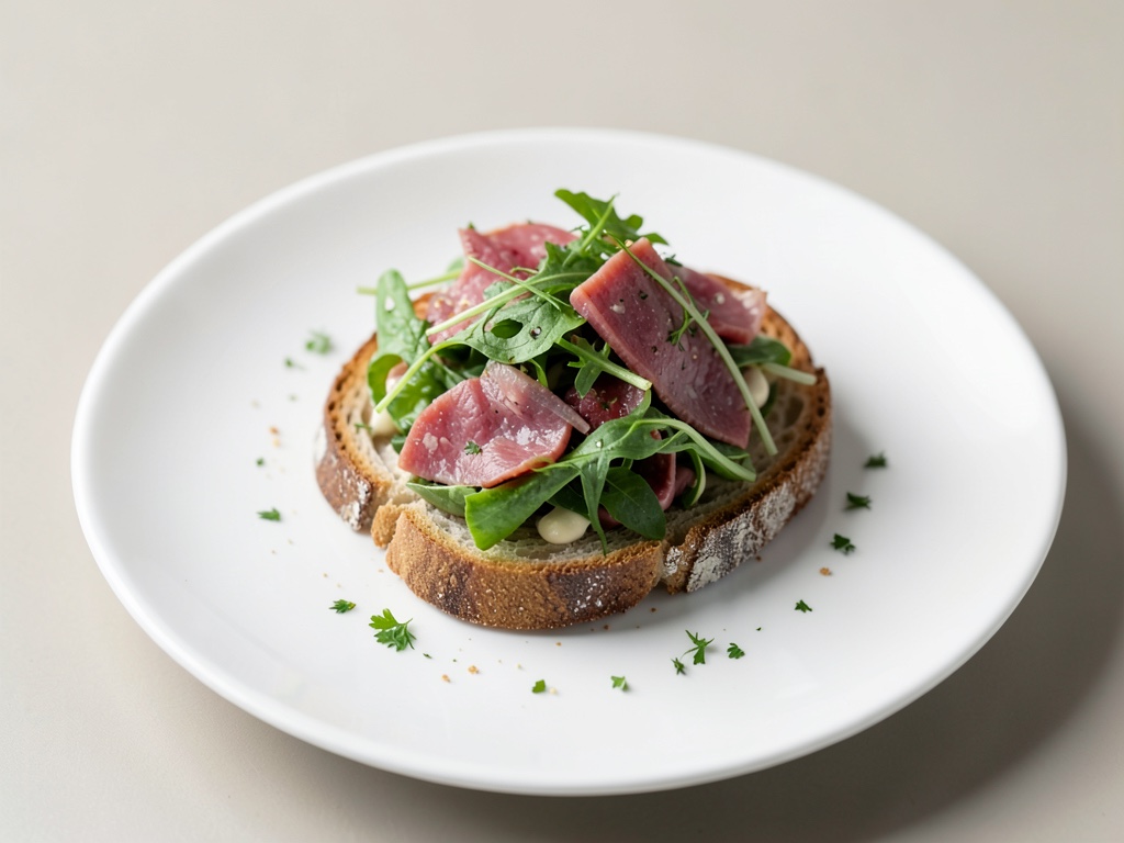 Insalata di Matjes su fette di Ciabatta tostate