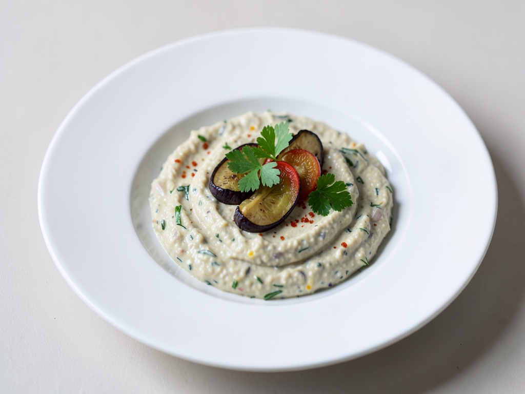 Crema di melanzane con tocco mediterraneo