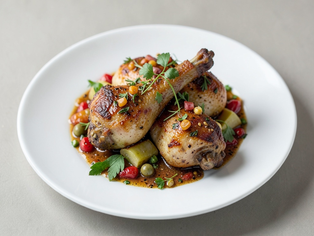 Cuisse de poulet juteuse aux arômes méditerranéens