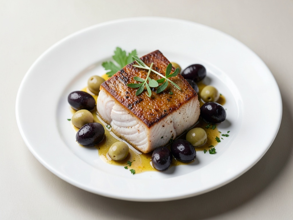 Merluzzo mediterraneo con olive