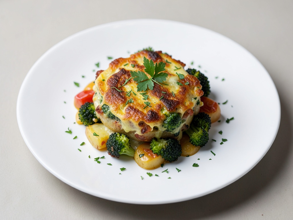Gratin di patate e broccoli croccante al mediterraneo