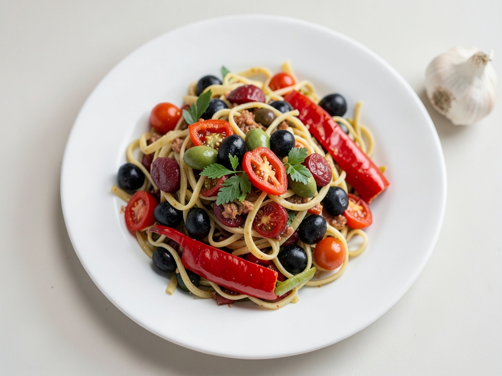 Leckere Nudelsalat mit mediterranem Geschmack
