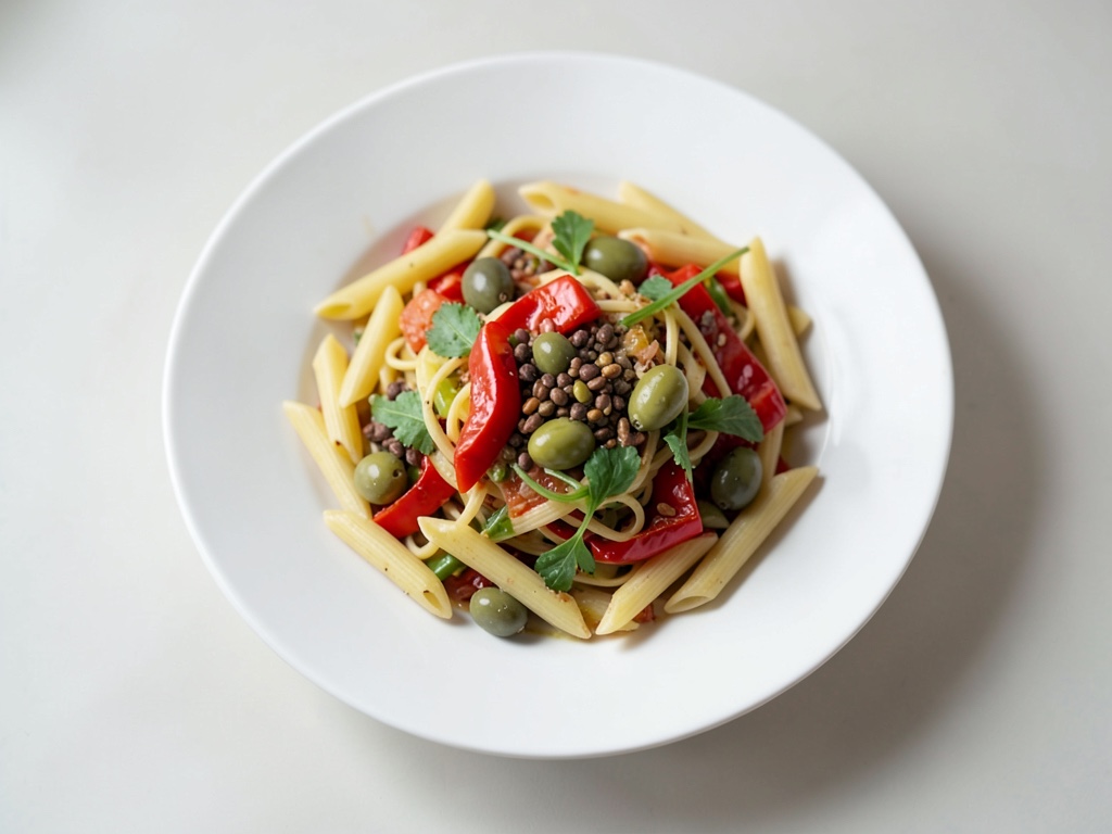 Frischer Nudelsalat mit mediterranem Geschmack