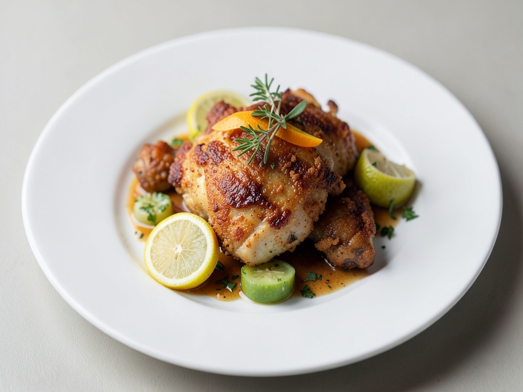 Pollo croccante agli agrumi e al timo