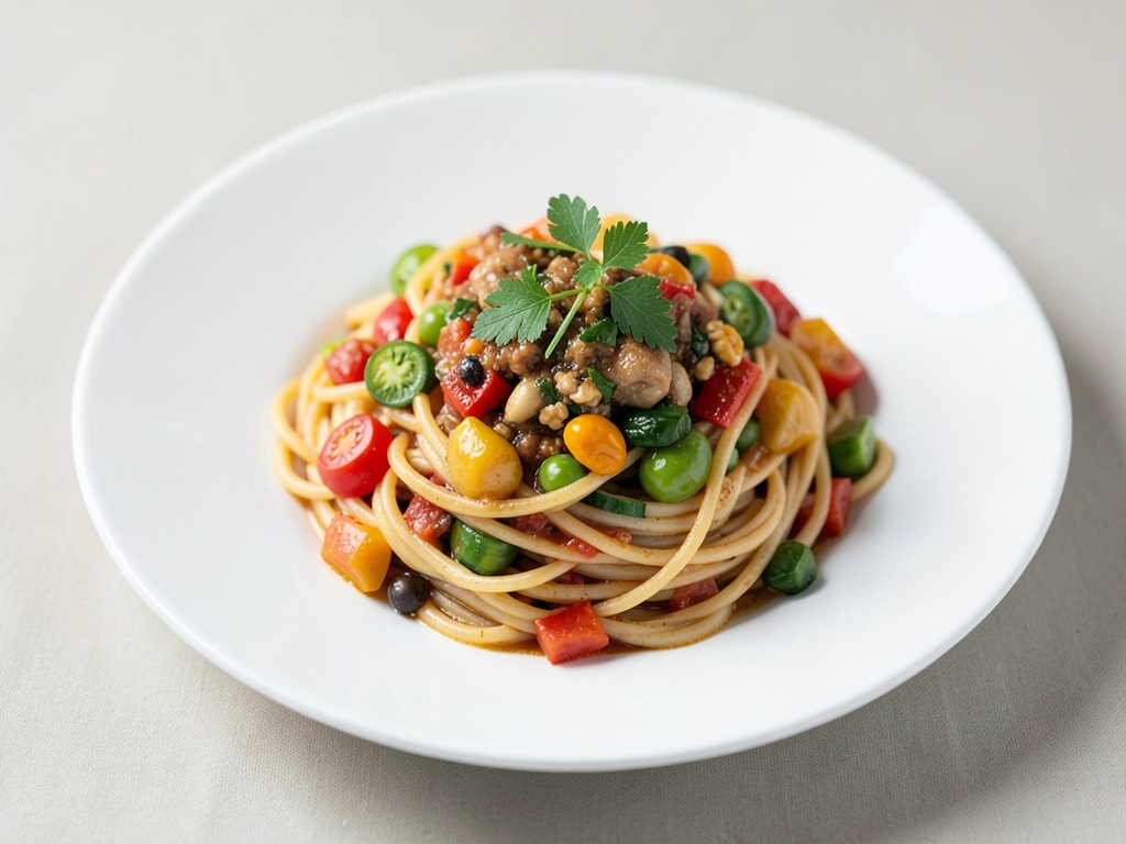 Spaghetti mit mediterranem Gemüse